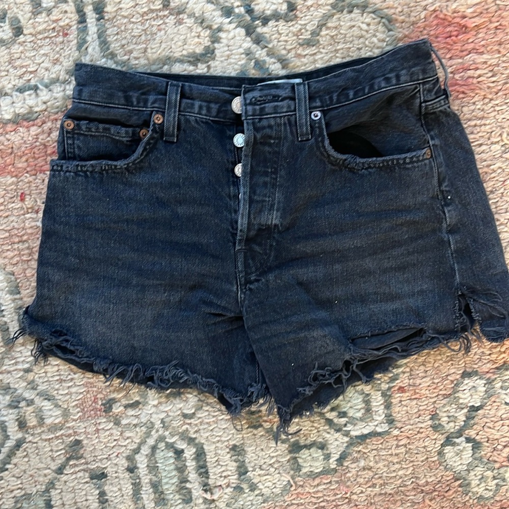 Agolde Parker Long Cutoff Shorts